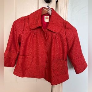 XS women’s wool swing coat great condition orange weave no flaws smoke free